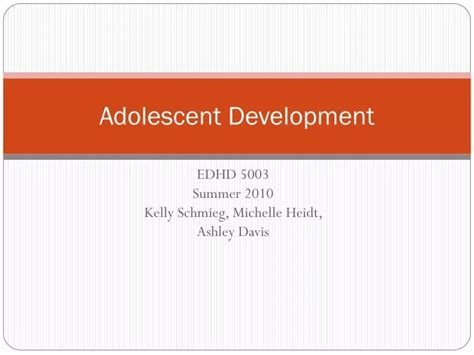 Ppt Adolescent Development Powerpoint Presentation Free Download