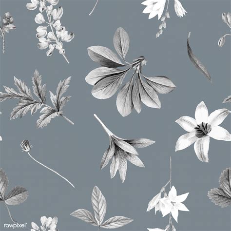 Gray Floral Wallpaper Design Vector Premium Image By