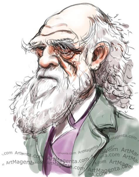 Charles Darwin Caricature Cartoon Portrait Drawing By Caricaturist