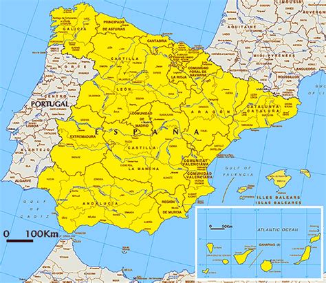Partez en vacance dans les villes touristiques d'espagne : Espagne carte du monde » Vacances - Guide Voyage
