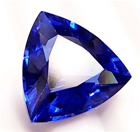 Loose Gemstone 1075 Ct Blue Sapphire Excellent Cut Trillion Etsy Uk