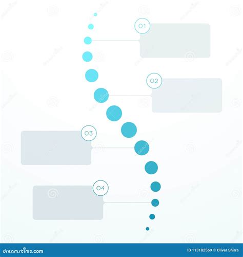 Abstract Blue Flat 4 Step Circles Vertical Timeline Stock Vector