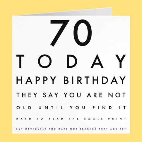 Humorous Joke 70th Birthday Card 70 Today Happy