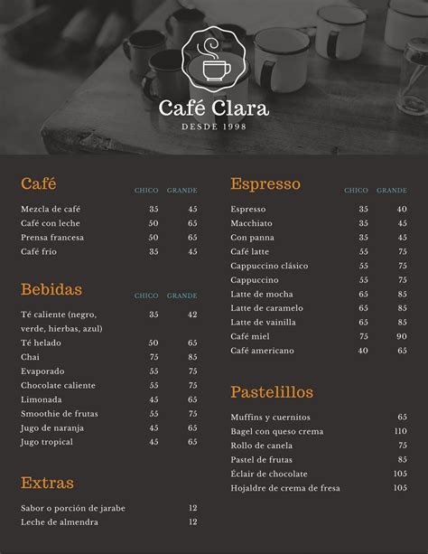 Descobrir 42 Imagem Menu De Cafeteria Abzlocal Mx