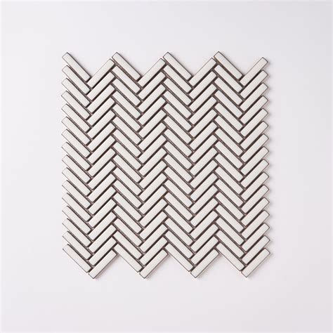 Simple Antique White Skinny Herringbone Ceramic Mosaic Tilezz