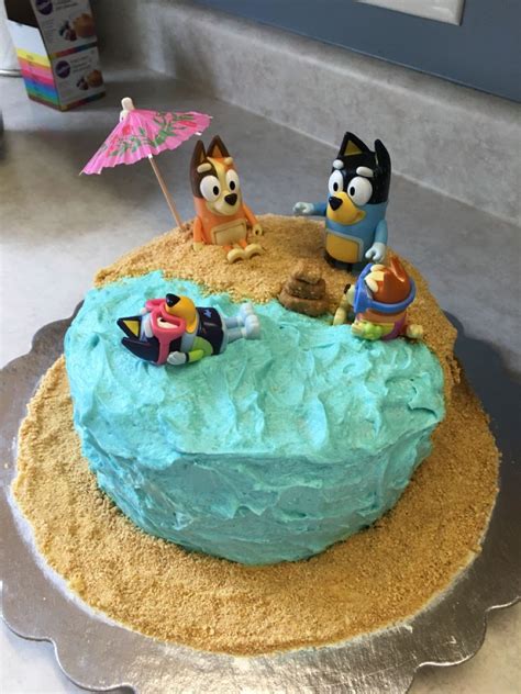 Bluey Beach Cake Pool Birthday Cakes 3rd Birthday Cakes Beach Cakes