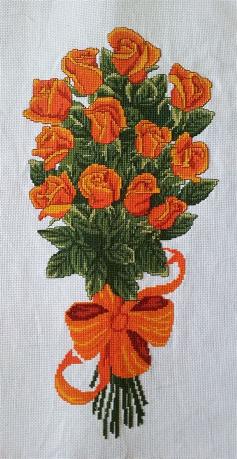 Items Similar To New Finished Completed Cross Stitch Bouquet Of