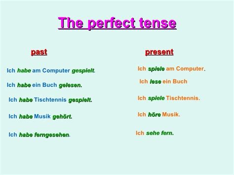 The Perfect Tense Haben Cl
