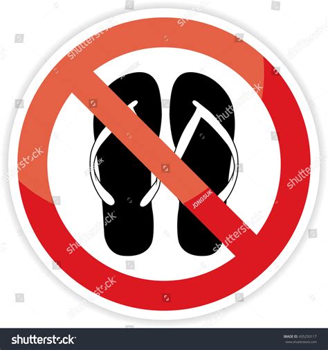 No Sandals No Shoes Sign On Stock Illustration 435250117