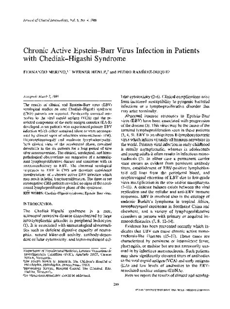 Pdf Chronic Active Epstein Barr Virus Infection In Patients With