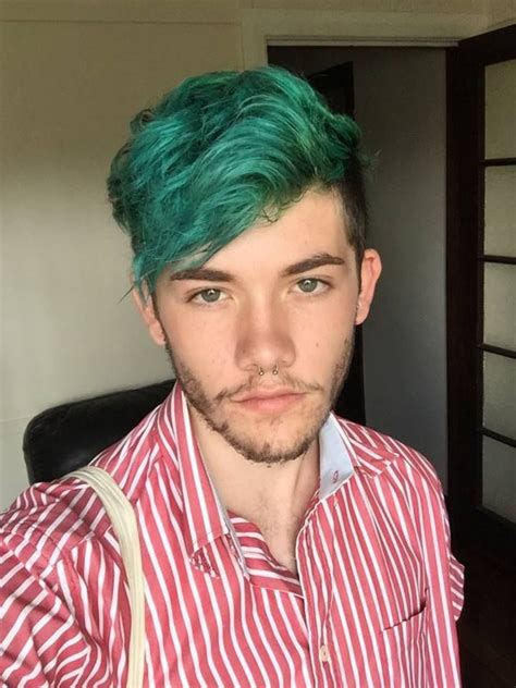 Pin By Nathan Little On Men´s Haircolor Green Hair Men Dark Green