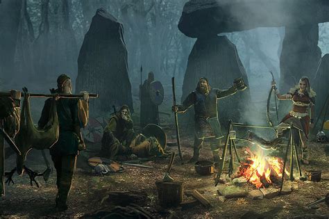 Viking Raiders Encampment England War Art Painting Art