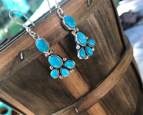 Sleeping Beauty Turquoise Earrings In Sterling Etsy