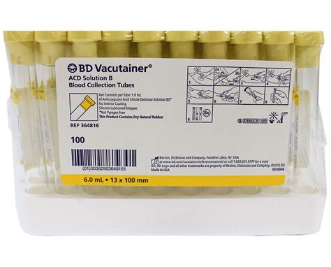 Vacutainer Specialty Tubes With Acd 1000case Medcentral Supply