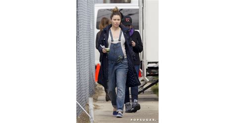 Jessica Biel Pregnant In Overalls Popsugar Celebrity Photo 3