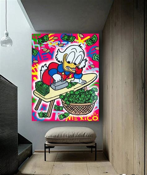 100 Hand Painted Canvas Monopoly Scrooge Donald Duck Wall Etsy