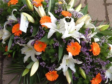 2313 west chapman ave, orange, ca 92868. White and Orange Casket Spray - Funeral Flowers St Helier ...