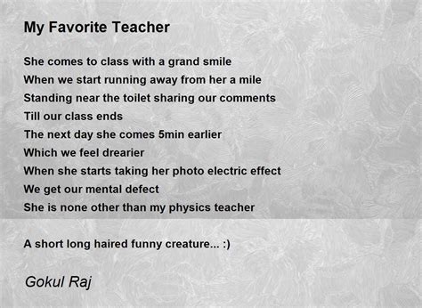 🏆 A Paragraph On My Favourite Teacher Essay On My Favourite Teacher In