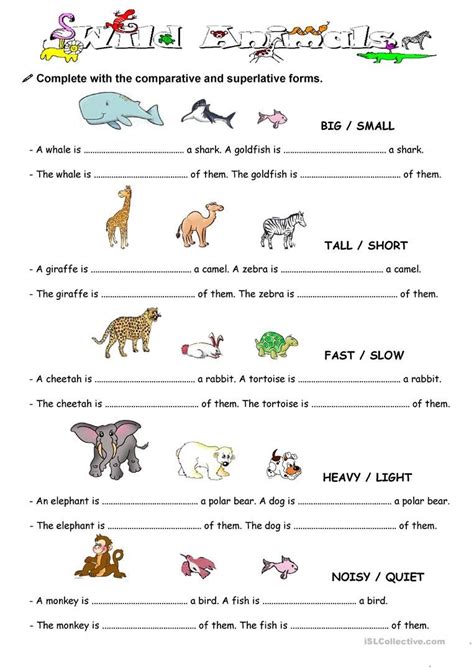 Comparison With Animal Worksheet Free Esl Printable Worksheets Made