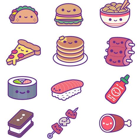 Kawaii Food Party Ios Stickers Kawaii Drawings Cute Kawaii Drawings