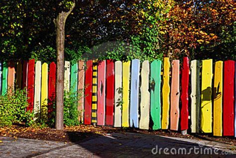 Colorful Painted Garden Fence In Berlin Germany Backyard Garden Design
