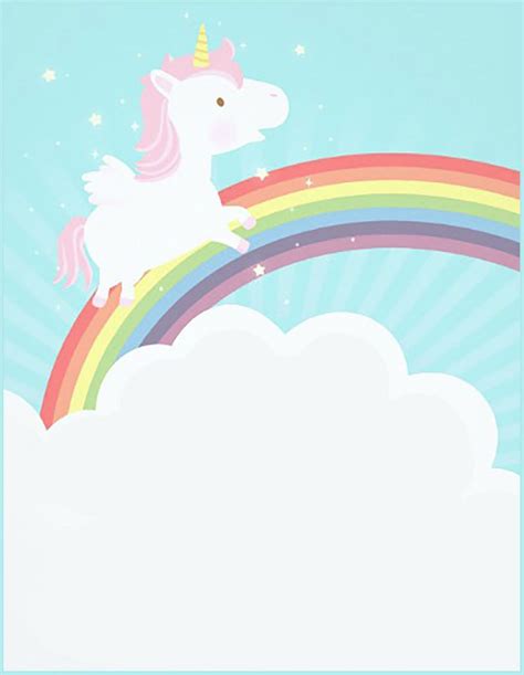 Free Unicorn Invitation Card Unicorn Birthday Cards Printable