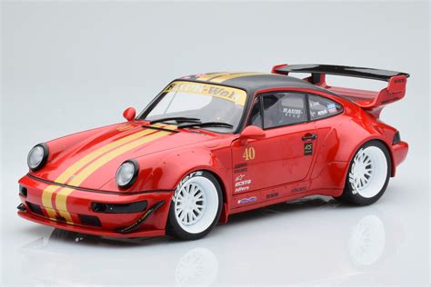 Porsche 911 964 Rwb Red Sakura Solido 118