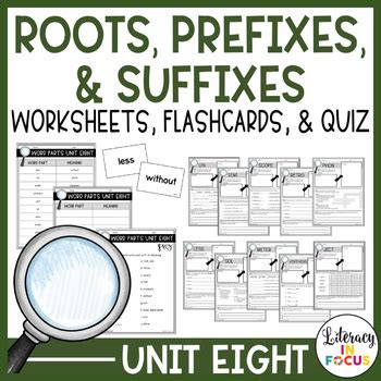 Root Words Prefixes Suffixes Unit Worksheets By Literacy In Focus