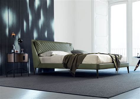 Modern Luxury Double Bed In Leather Model Chelsea Berto