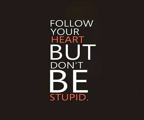 Great Advice 257 Follow Your Heart But Dont Be Stupid