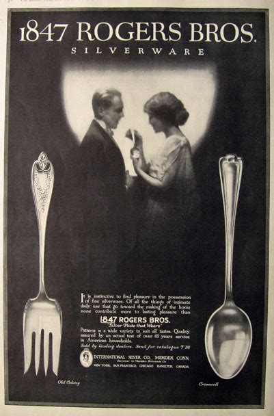 Name for the first time in 1847. 1916 Silverware Ad ~1847 Rogers Bros.~ Old Colony ...