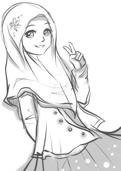 Muslim Hijabi Girl Illustration In 2020 Anime Muslimah Anime Muslim