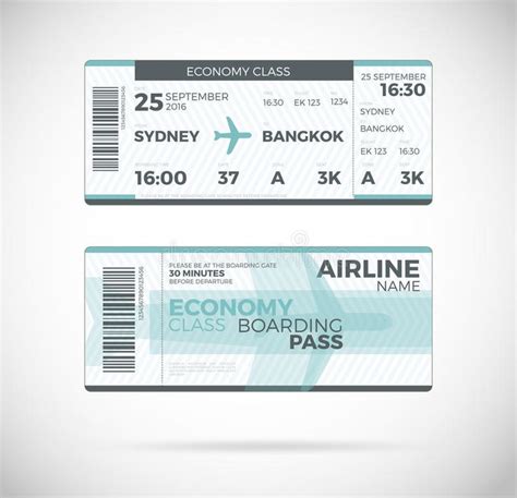 Airline Boarding Pass Ticket Vector Illustration Royalty Free Illustration Ticket Design