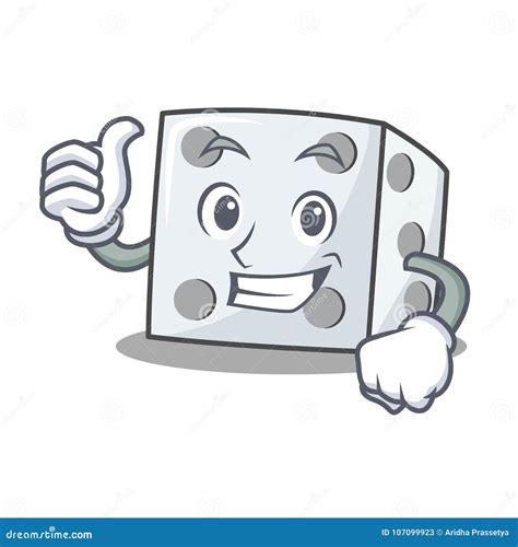 Thumbs Up Dice Character Cartoon Style Stock Vector Illustration Of