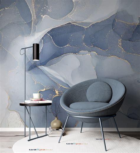 Home Decor Marble Glitter Wallpaper Feature Wall Bedroom Blue