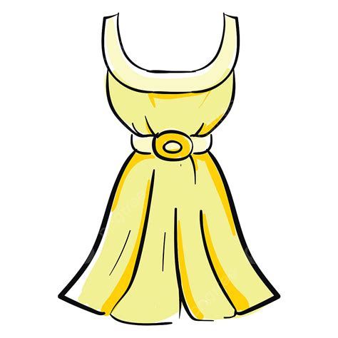 Yellow Dress Illustration Vector On White Background Vector Yellow