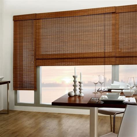 Photo Gallery Of The Lined Bamboo Roman Shades