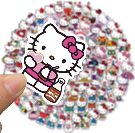 100pcs Hello Kitty Stickers Japanese Sanrio Kawaii Stickers Aesthetic