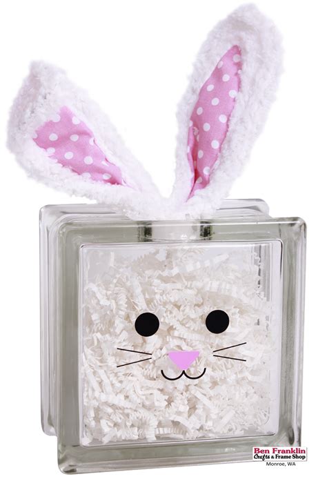 Diy Easter Bunny Glass Block Make This Cut Easter Decoration Under 30