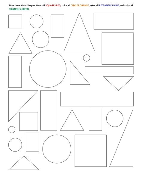 Additionally, they will also learn about sizes and measurements from shapes worksheets. Color the Shapes Worksheets Free | Shapes worksheets ...