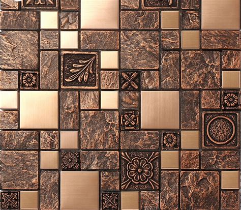 The best part about tiled backsplashes is that you don't need to tile your entire kitchen to make a statement. Wholesale Porcelain tiles Square Mosaic Tile Design Metal ...