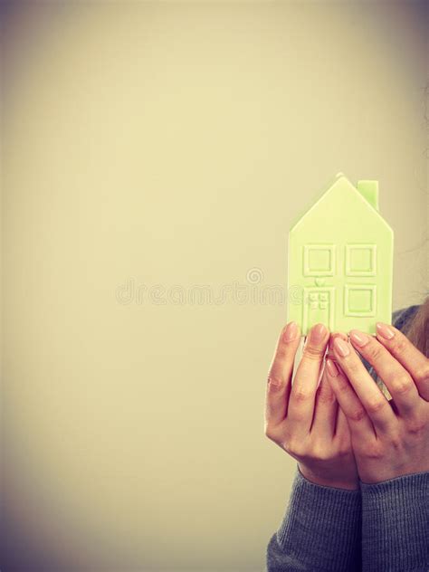 Person Holding House Model Stock Image Image Of Domestic Design