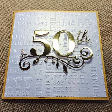 50th birthday card templates for congratulations and greetings for the 50th birthday of a man or woman. 50th Birthday Card Handmade Golden Birthday Card Happy by ...