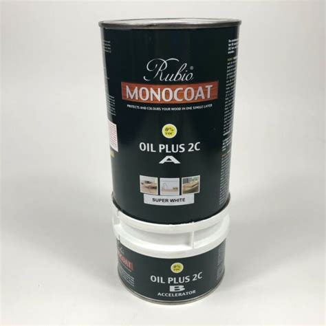 New Rubio Monocoat Oil Plus 2c 13l Super White Wood Stain Oil Parts A