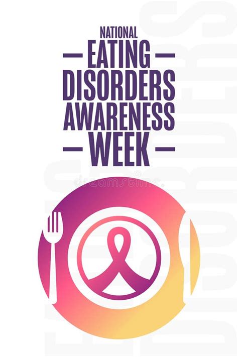 National Eating Disorders Awareness Week Holiday Concept Stock Vector