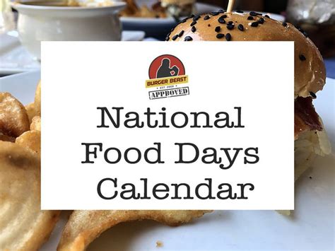 National Food Days Calendar National Food Day Calendar International