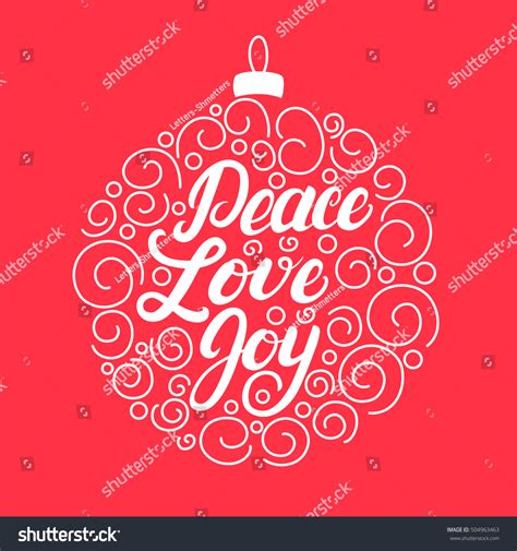 Peace Love Joy Handwritten Lettering Modern Stock Vector Royalty Free