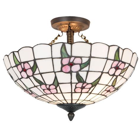 The tiffany style ceiling lights are made up of stained glass shade, alloy base and led chip. Tiffany Ceiling Lights | Maryland Semi Flush Ceiling Light ...