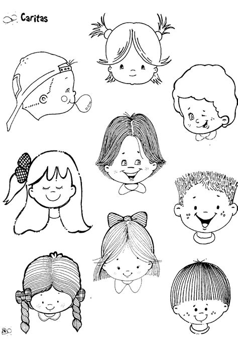 Fichas para infantil y primaria Caras para colorea e imprimir