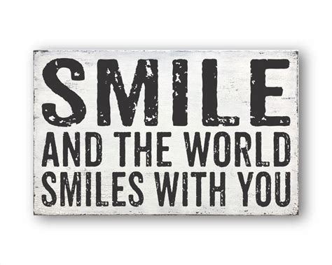 Smile And The World Smiles With You Rustic Home Decor Etsy